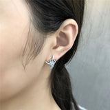 Gothic 925 Silver Ear Studs Men Women Punk Earrings