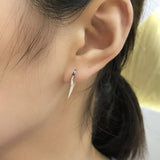 Gothic Shark Tooth Hoop Earrings 925 Sterling Silver Huggie Unisex Punk Jewelry