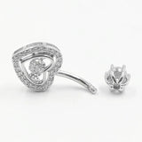 Heart Cubic Zircon Belly Button Ring 925 Sterling Silver Navel Piercing