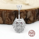 Lion Navel Piercing Ring 925 Silver Belly Buttton Ring Body Jewelry