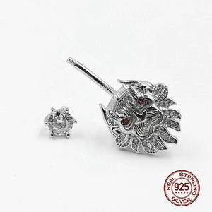 Lion Navel Piercing Ring 925 Silver Belly Buttton Ring Body Jewelry