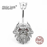 Lion Navel Piercing Ring 925 Silver Belly Buttton Ring Body Jewelry