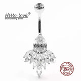 Peafowls Zircon Navel Piercing 925 Sterling Silver Belly Ring