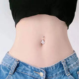 Peafowls Zircon Navel Piercing 925 Sterling Silver Belly Ring