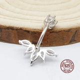 Maple Leaf Zircon Navel Piercing 925 Silver Belly Ring for Women