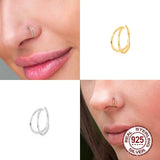 Double Circle Nose Ring 925 Sterling Silver Body Jewelry