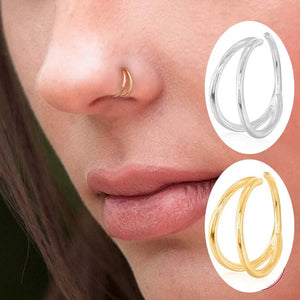 Double Circle Nose Ring 925 Sterling Silver Body Jewelry