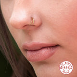 Double Circle Nose Ring 925 Sterling Silver Body Jewelry