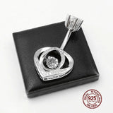 925 Silver Heart Belly Button Ring with Zircon