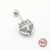 Tiger Head Belly Button Piercing 925 Sterling Silver Navel Belly Piercing