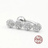 925 Silver Belly Button Ring Zircon Navel Piercing