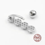 925 Silver Belly Button Ring Zircon Navel Piercing