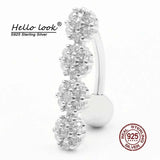 925 Silver Belly Button Ring Zircon Navel Piercing