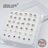 925 Silver Nose Ring Set Septum Nostril Body Jewelry