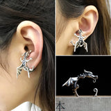 Punk Dragon Ear Clips 925 Sterling Silver Ear Cartilage Cuff Gothic Street