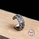 Punk Octopus Tentacle Clip Earring Gothic 925 Sterling Silver Earcuff