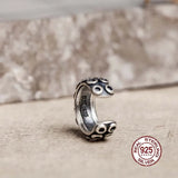 Punk Octopus Tentacle Clip Earring Gothic 925 Sterling Silver Earcuff