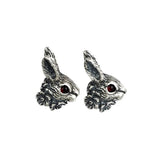 Rabbit Head Stud Earrings 925 Silver Punk Vintage Animal Piercing Jewelry