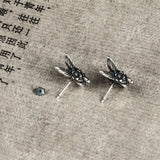 Rabbit Head Stud Earrings 925 Silver Punk Vintage Animal Piercing Jewelry