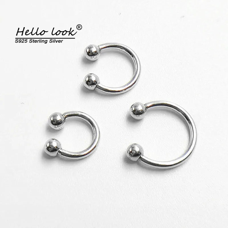 925 Sterling Silver Nose Ring Body Jewelry Nipple Ring Men Women
