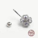Rotating Zircon Belly Button Piercing 925 Sterling Silver Navel Belly Piercing