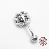 Rotating Zircon Belly Button Piercing 925 Sterling Silver Navel Belly Piercing