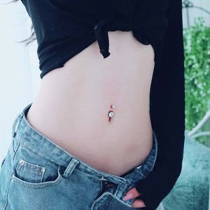 Zircon Navel Piercing 925 Sterling Silver Belly Ring for Women