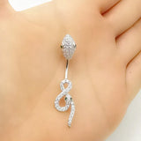 Snake Belly Navel Piercing 925 Sterling Silver Sexy Body Jewelry