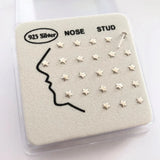 Star Nose Piercing Studs Set 925 Sterling Silver Body Jewelry