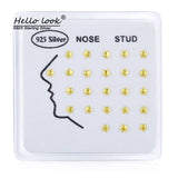 Star Nose Piercing Studs Set 925 Sterling Silver Body Jewelry