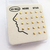 Star Nose Piercing Studs Set 925 Sterling Silver Body Jewelry