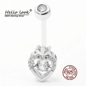 Strawberry Navel Piercing Silver 925 Belly Button Rings Zircon Charms