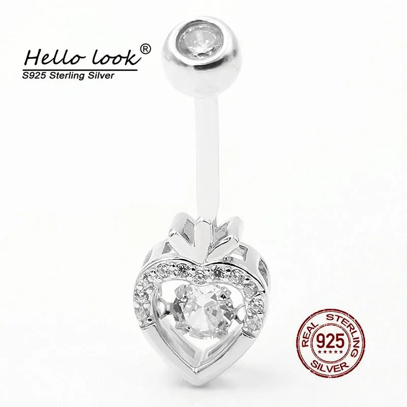 Strawberry Navel Piercing Silver 925 Belly Button Rings Zircon Charms