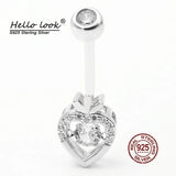 Strawberry Navel Piercing Silver 925 Belly Button Rings Zircon Charms