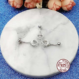 Strawberry Navel Piercing Silver 925 Belly Button Rings Zircon Charms