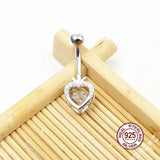 Strawberry Navel Piercing Silver 925 Belly Button Rings Zircon Charms