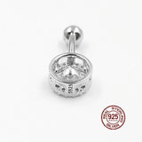 925 Silver Swinging Zircon Charms Belly Button Ring