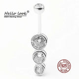 Sexy Zircon Navel Piercing 925 Silver Belly Ring