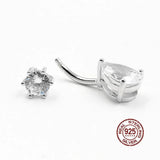 Water Drop Zircon Navel Piercing 925 Sterling Silver Belly Ring