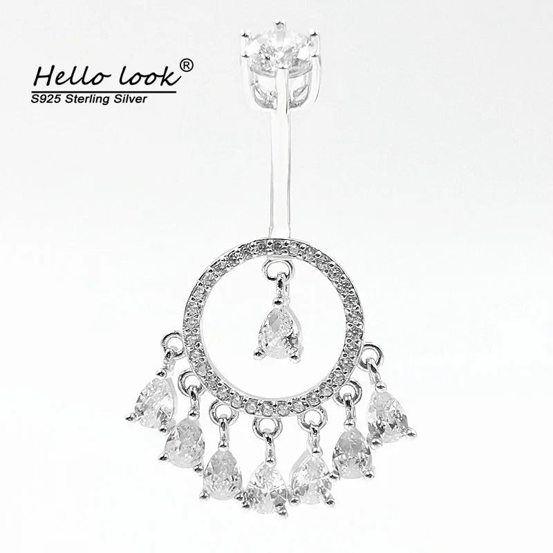 Dream Catcher Belly Button Ring 925 Sterling Silver Navel Piercing