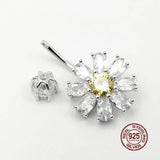 Zircon Daisy Navel Piercing 925 Sterling Silver Belly Buttton Rings