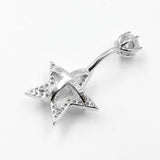 Zircon Star Navel Piercing 925 Sterling Silver Belly Button Ring Women
