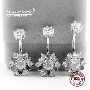 925 Sterling Silver Sunflower Belly Button Ring