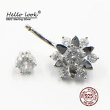 925 Sterling Silver Sunflower Belly Button Ring