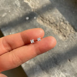 24Pcs 925 Sterling Silver 3Mm Cz Nose Studs Square Zircon Piercing Jewelry
