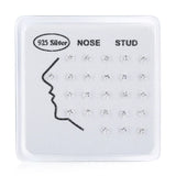 24Pcs 925 Sterling Silver Cz Zircon Star Love Heart Nose Rings & Studs
