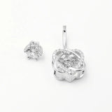 925 Silver Double Heart Crystal Belly Button Ring Zircon Wedding Jewelry
