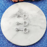 925 Silver Double Heart Crystal Belly Button Ring Zircon Wedding Jewelry