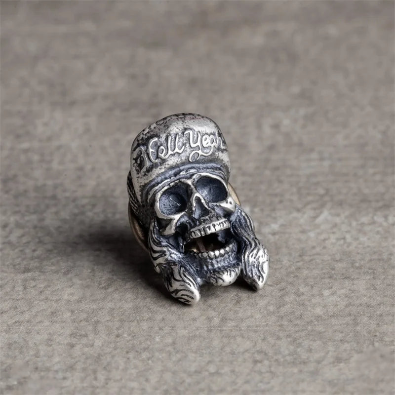 925 Silver Skull Brooch Vintage Style Pin