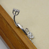 925 Sterling Silver Zircon Tassel Navel Ring